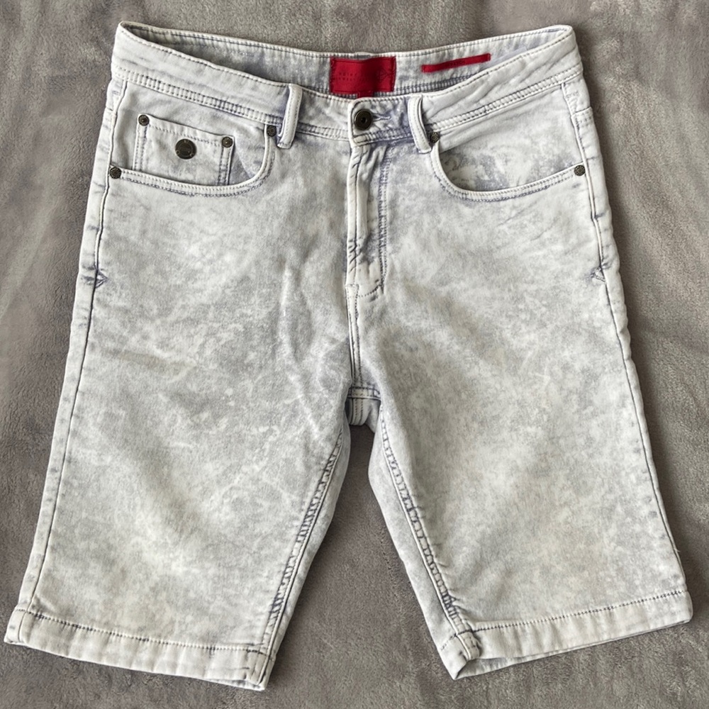 Point Zero men’s denim looking stretch fabric stonewashed shorts size 34